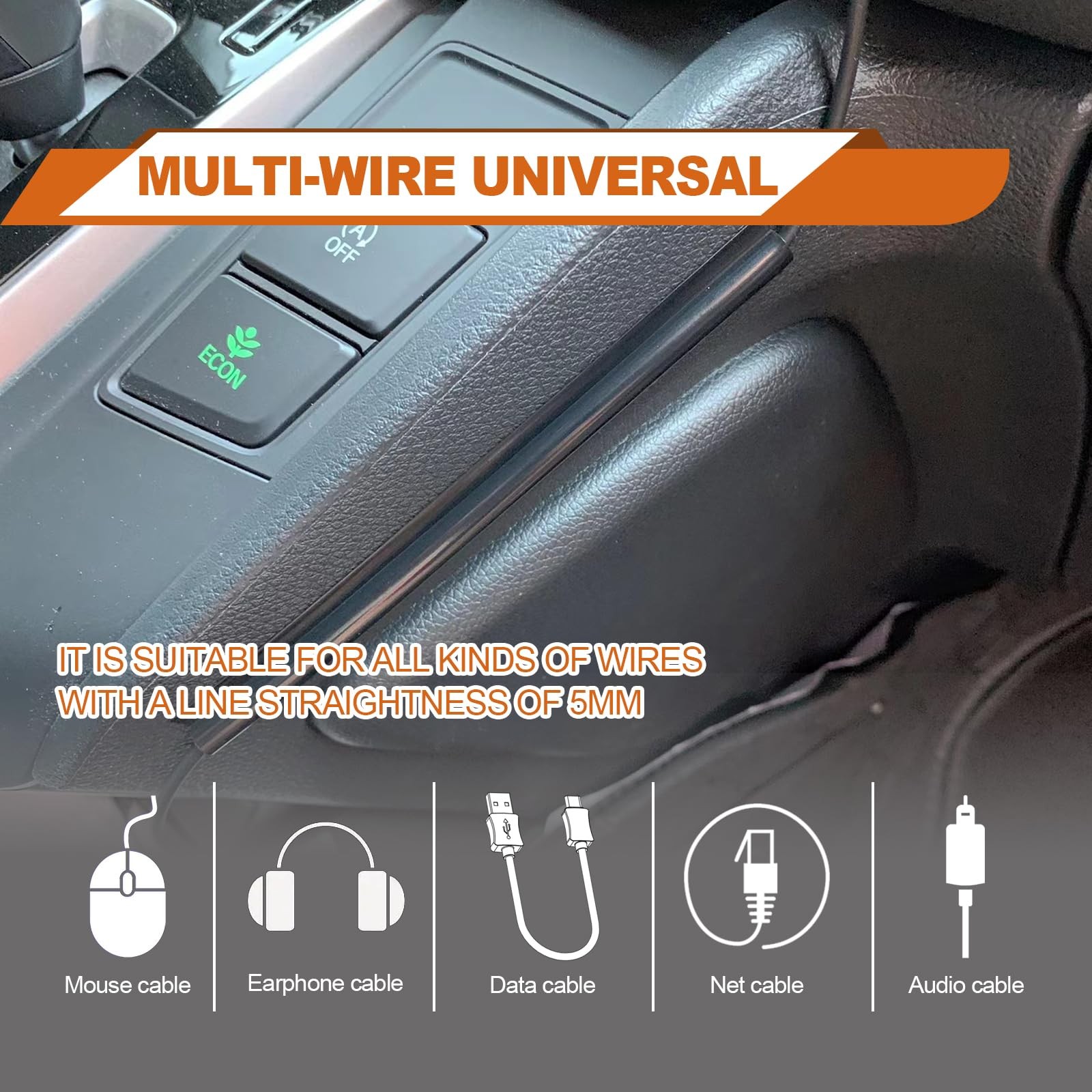 4PCS Car Concealed Wire Cover – PVC Auto Split Sleeving Wire Cord Organizer -…