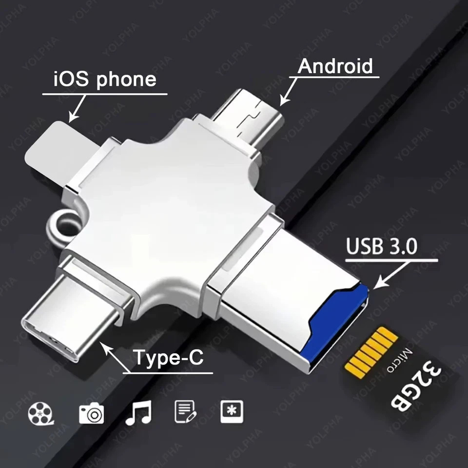 USB 3.0 Flash Drive 128GB Type C Memory Photo Stick for iPhone Android iPad lot