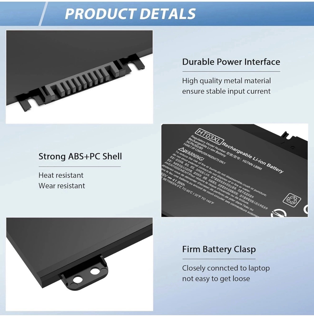 ✅Replace HT03XL Battery for HP Pavilion L11421-2C2 L11119-855 15-CS 15-DA 41.9Wh