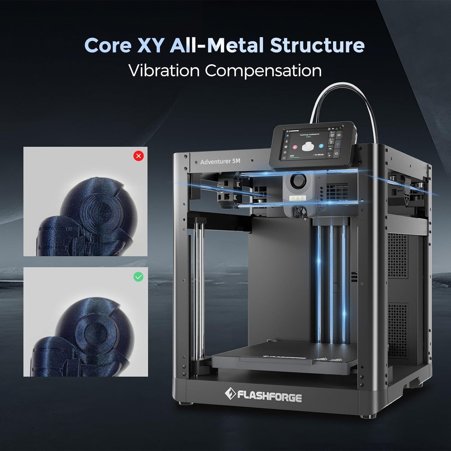 [Repaired] FLASHFORGE Adventurer 5M 3D Printers 600mm/s High-Speed Auto Leveling