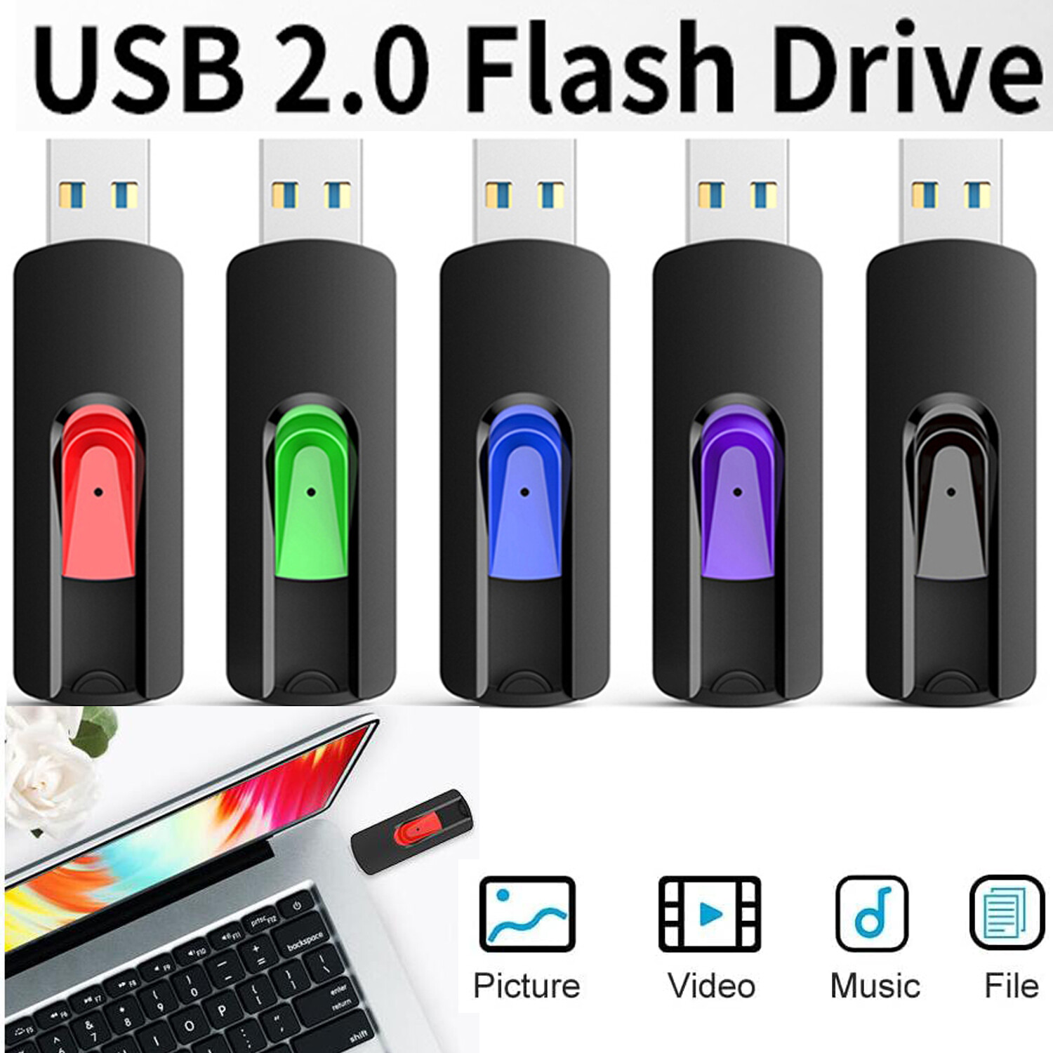 5/10PCS 1GB-64GB USB 2.0 Memory Stick Flash Drive Data Storage Thumb Drives
