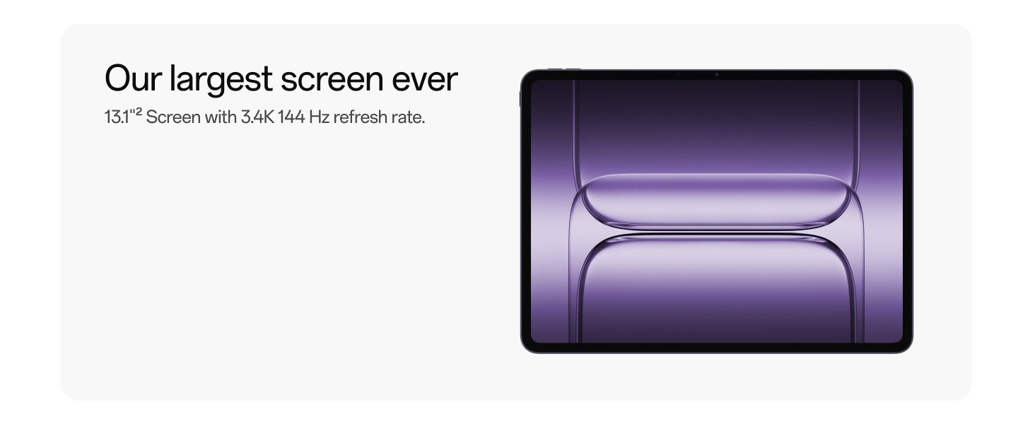 OnePlus Pad 3 | 256 GB | 12 GB Blue Snapdragon 8 Processor 13.2″ 3.4k Screen