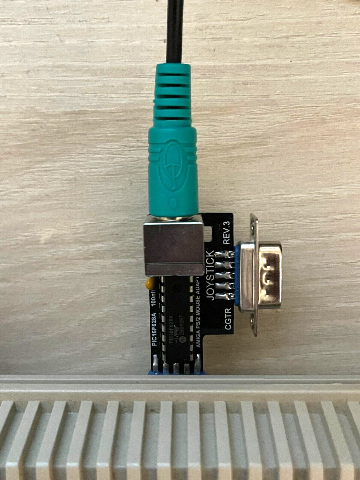 Commodore Amiga Mouse 2 Button Authentic Retro with Ball & Adapter – USA Seller