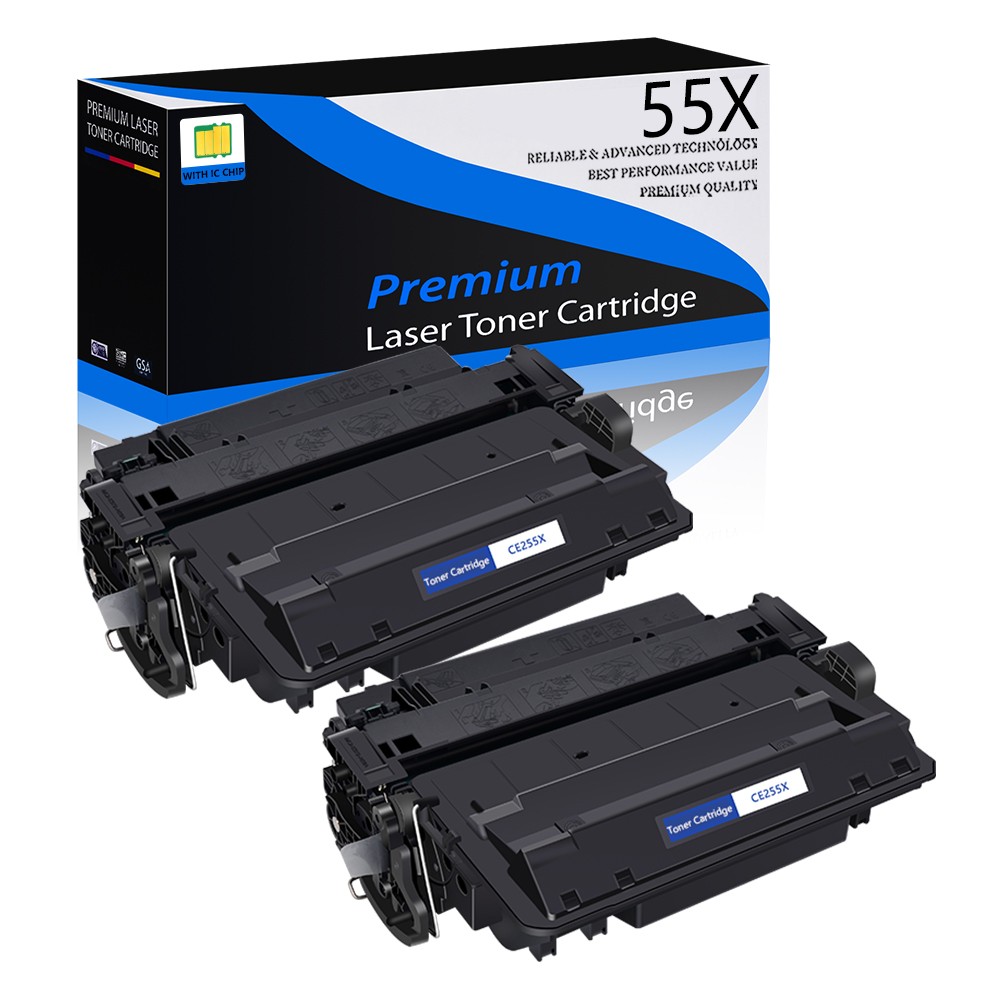 2PK CE255X 55X Toner Cartridge For HP LaserJet P3011 Enterprise 500 MFP M525f