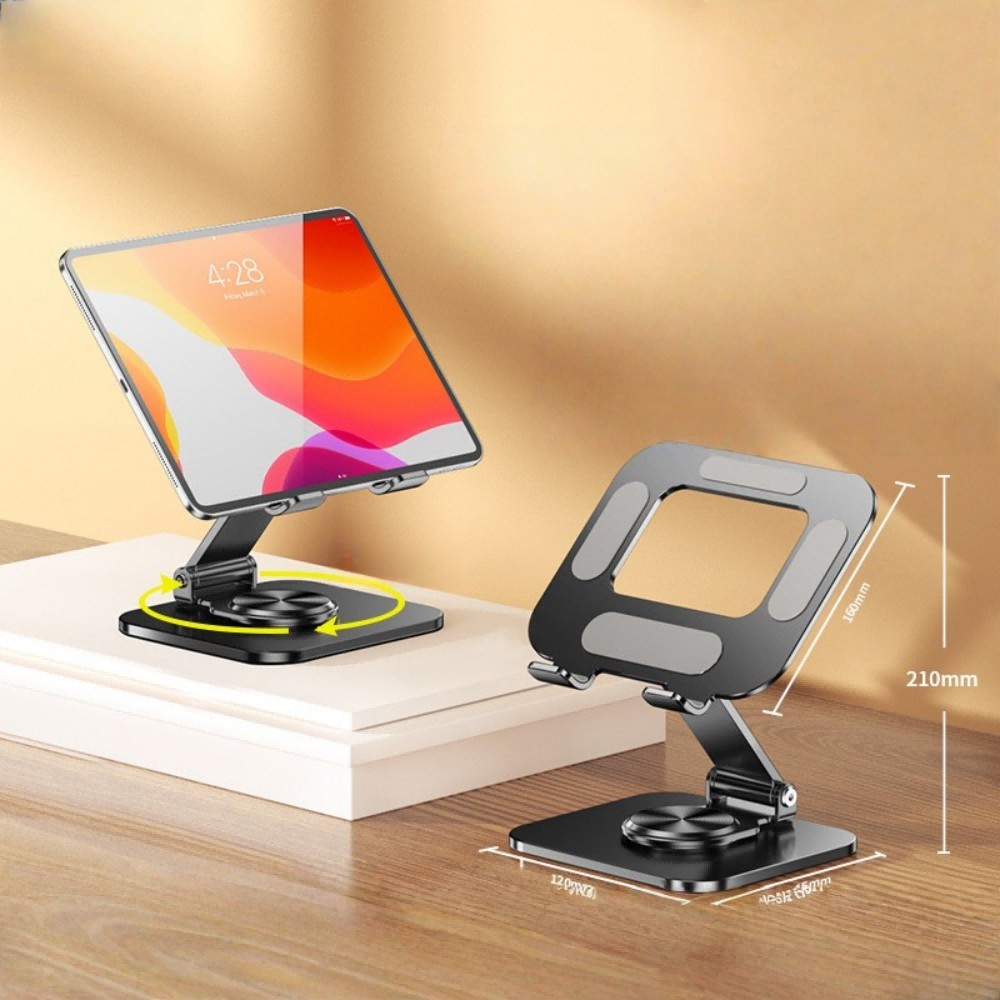 Universal Adjustable Metal Desk Tabletop Phone for iPad Tablet Stand Foldable