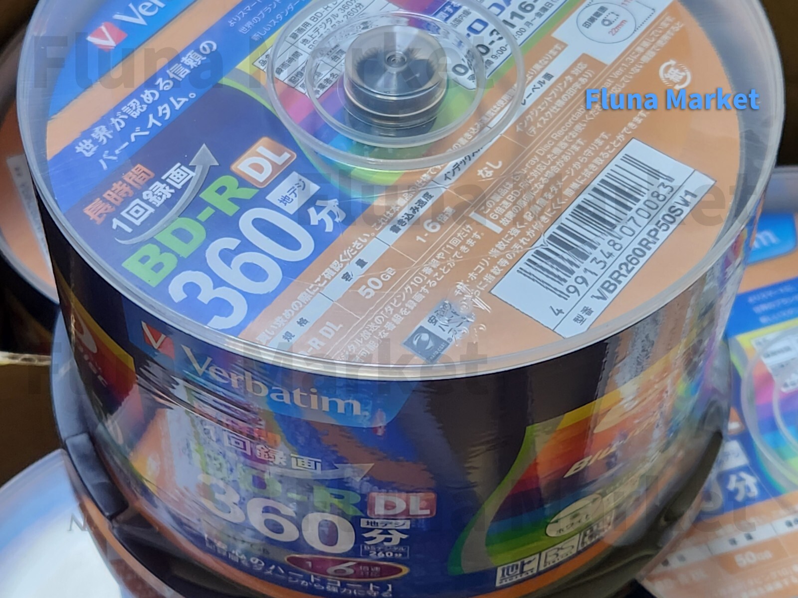 FedEx/DHL Verbatim Blank Blu-ray BD-R DL 50GB 1-6x 50 discs VBR260RP50SV1 Inkjet