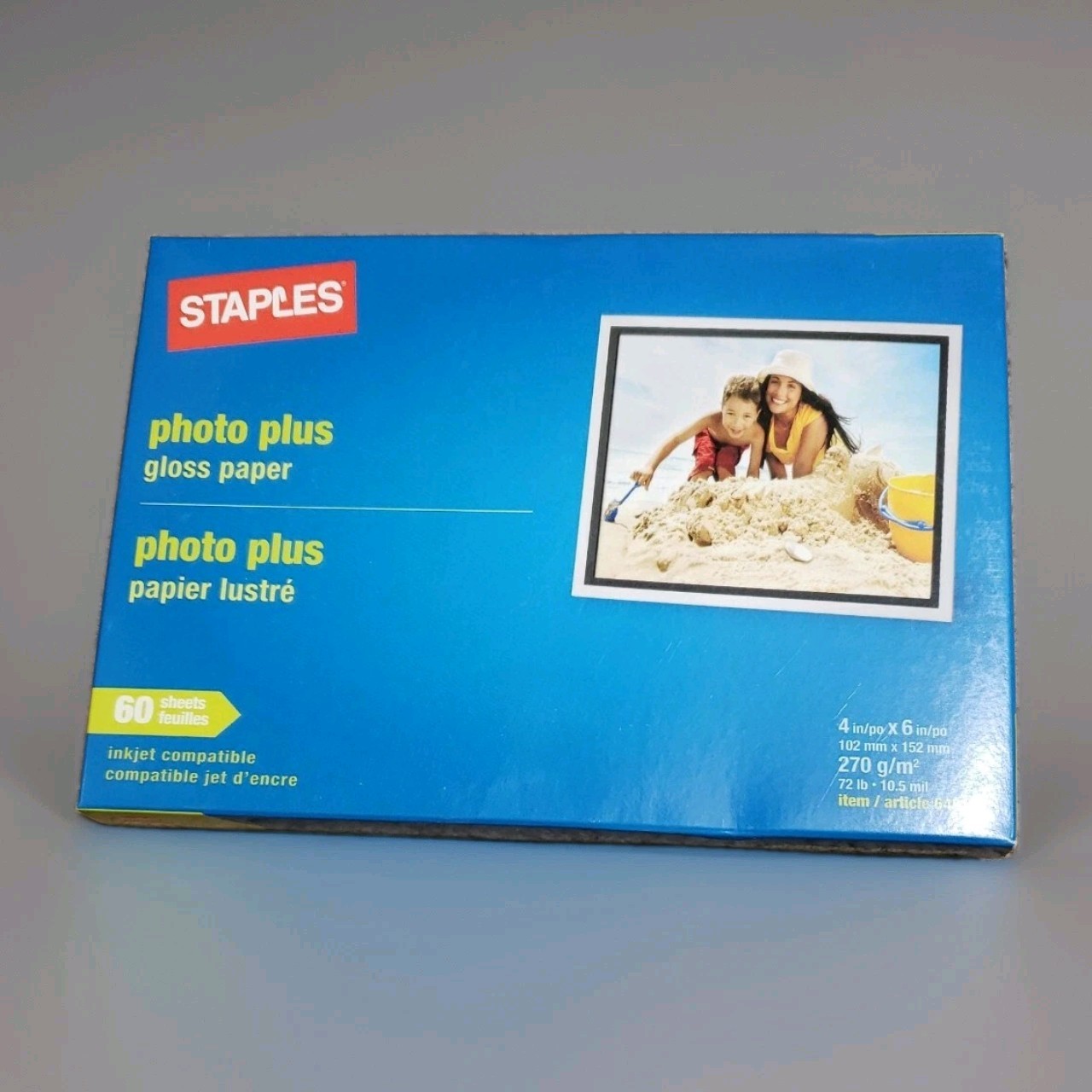Staples Photo Plus Gloss 4×6 Inch Photo Paper 60 Sheets – For All Injet Printers