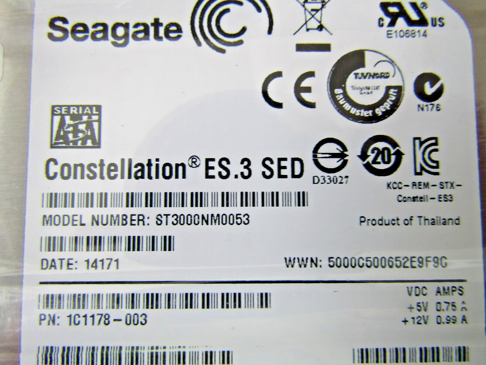 🔥NEW SEAGATE CONSTELLATION ES.3 SED 3TB 128MB 7200 RPM 3.5″ ST3000NM0053