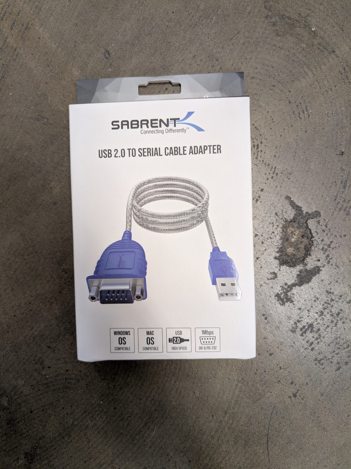 SABRENT CB-DB9P USB 2.0 TO SERIAL CABLE ADAPTER DB9 RS-232 PC/MAC NEW