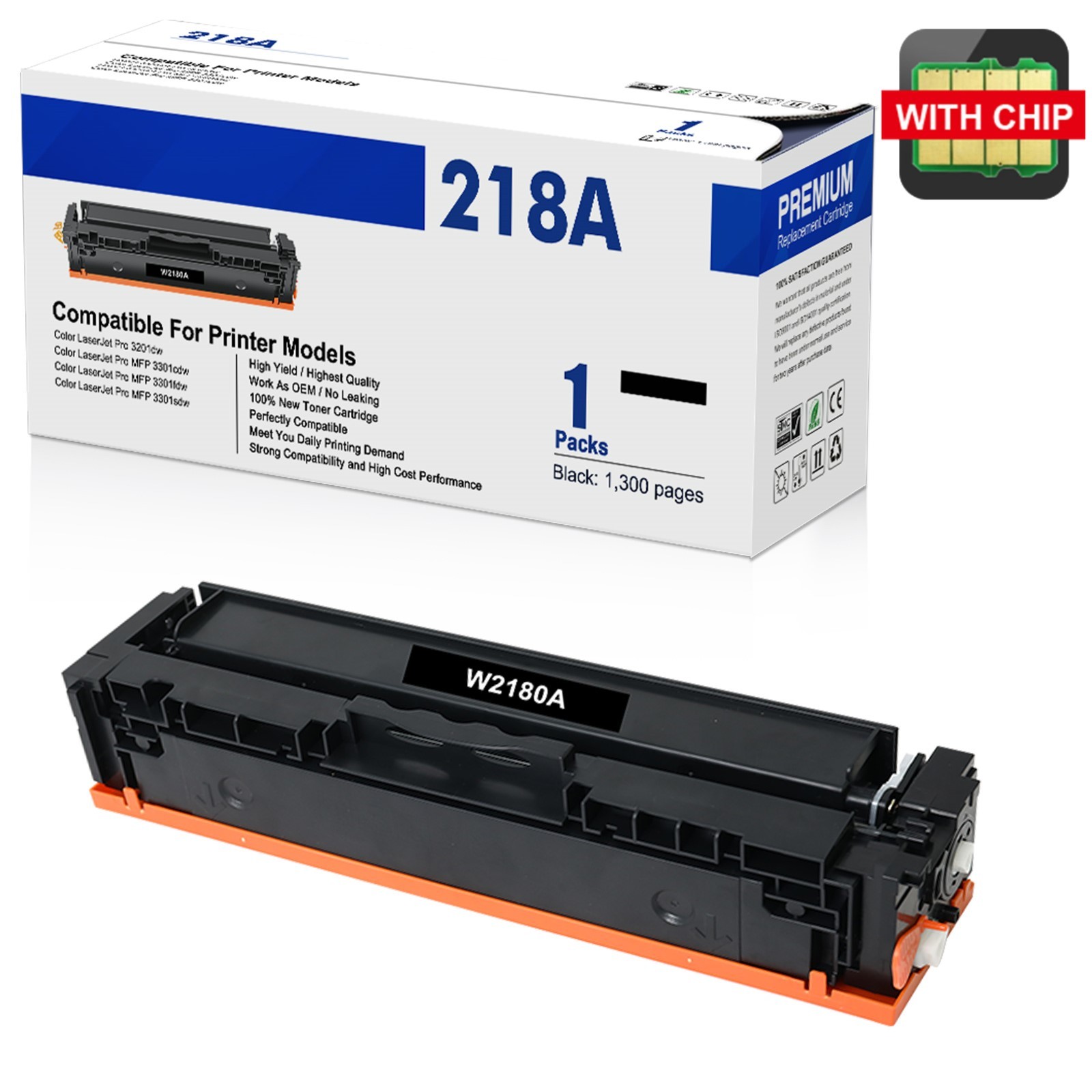 W2180X Toner For HP 218X LaserJet Pro MFP 3301cdw 3301fdw 3201dw LOT [WITH CHIP]