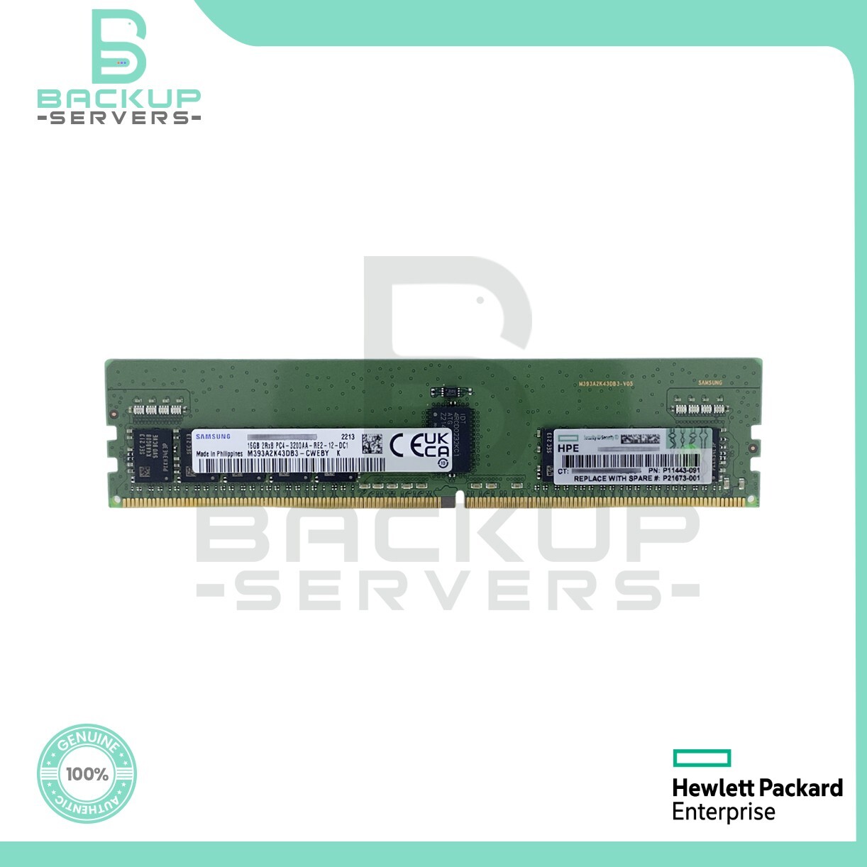 P06031-B21 HP 16GB 3200MHz PC4-25600 288-Pin CL22 2Rx8 ECC Memory P11443-091