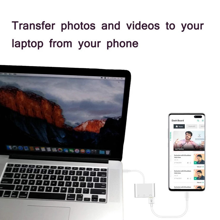 3 in 1 Hub Converter Type-C Adapter USB C SD Card Reader For MacBook Pro Laptop