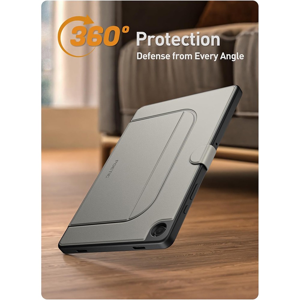 For Galaxy Tab A11 Plus / A9 Plus Case Poetic Explorer Magnetic Folio Stand Gray