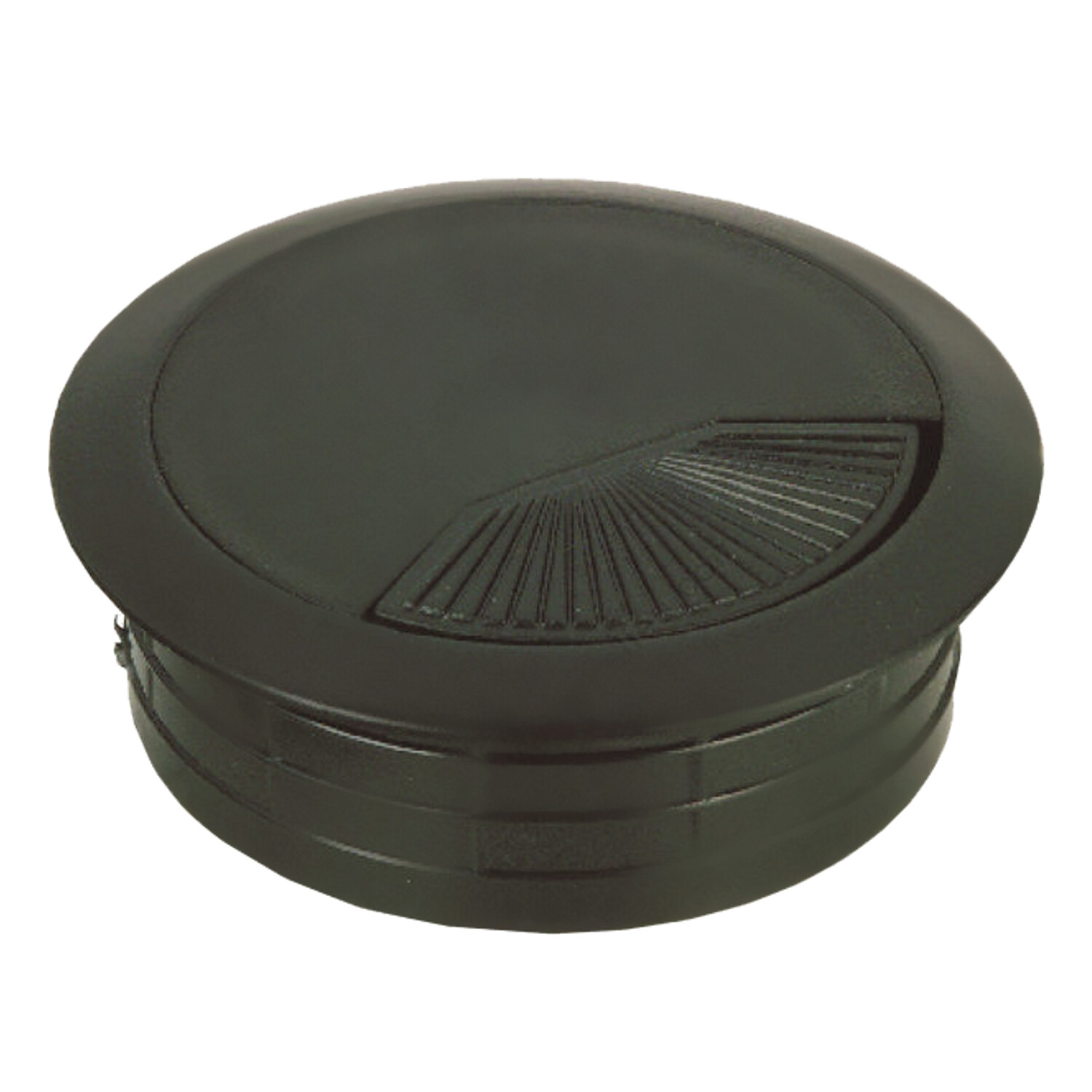 25x (60MM) 2-3/8″ Round Black Computer Desk Table Wire Cable Hole Cover Grommet