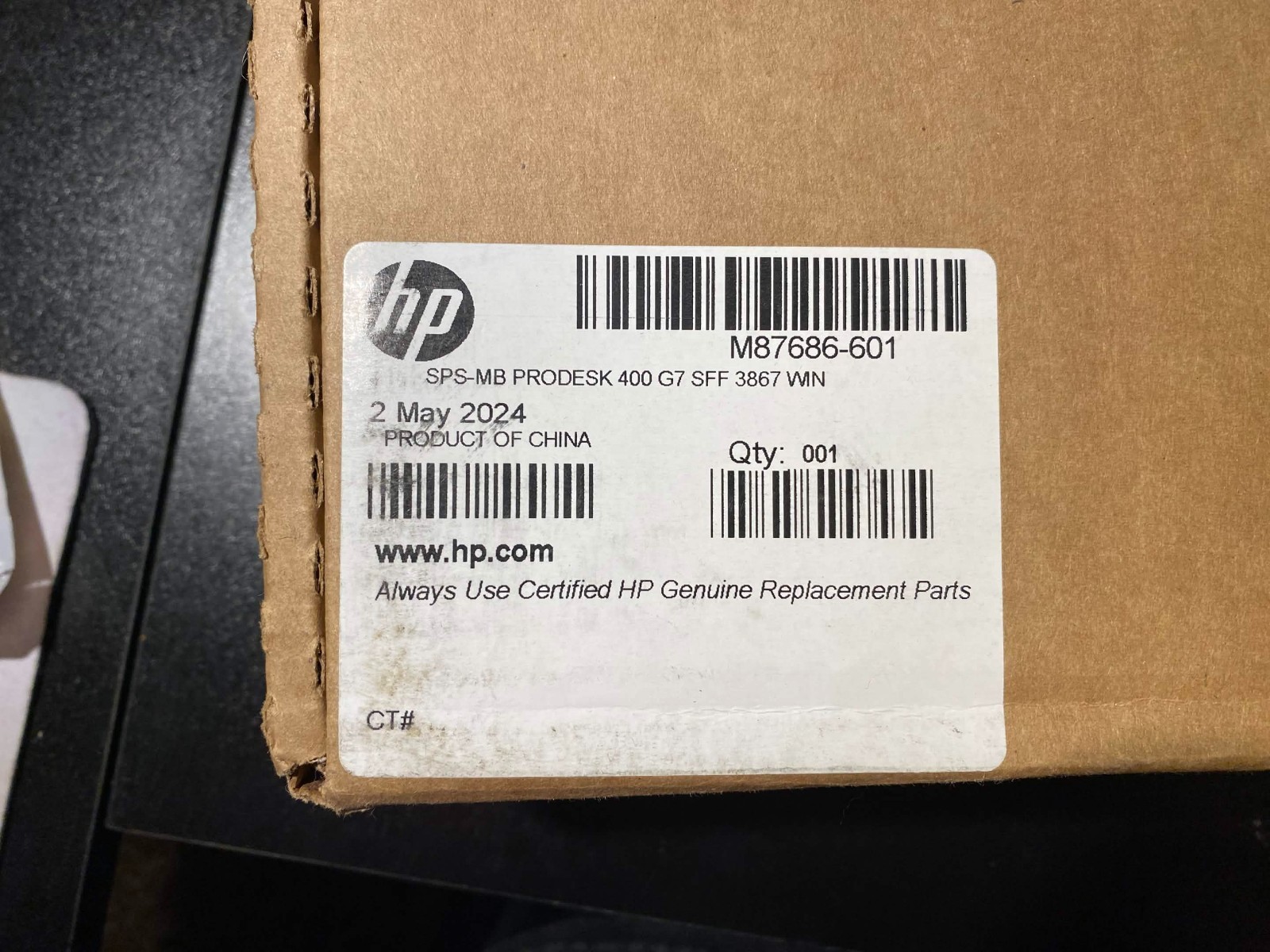 NEW OPEN BOX, PACKAGE SEALED! SPS-MB PRODESK 400 G7 SFF 3867 WIN M87686-601