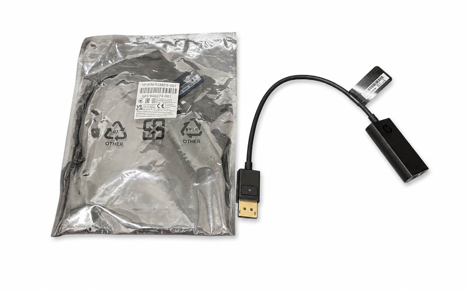 HP DisplayPort to HDMI 2.0 Adapter DP Male to HDMI Female 4K 60Hz P/N:928859-001
