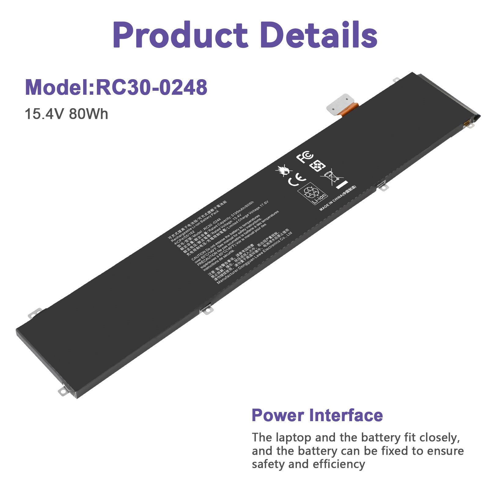 RC30-0248 Laptop Battery Replacement for Razer Blade 15 2018 Advanced RZ09-02