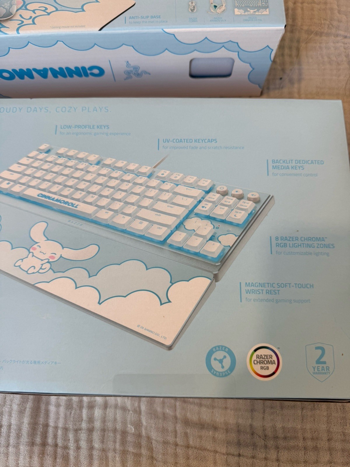 Razer Ornata V3 Tenkeyless x Cinnamoroll Keyboard + Gigantus V2 Mouse Mat Setup