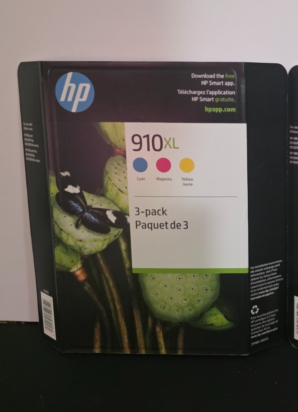 Genuine HP 910XL Ink Cartridges 3-Pack 3YM86BN Cyan Magenta,Yellow FREE SHIP