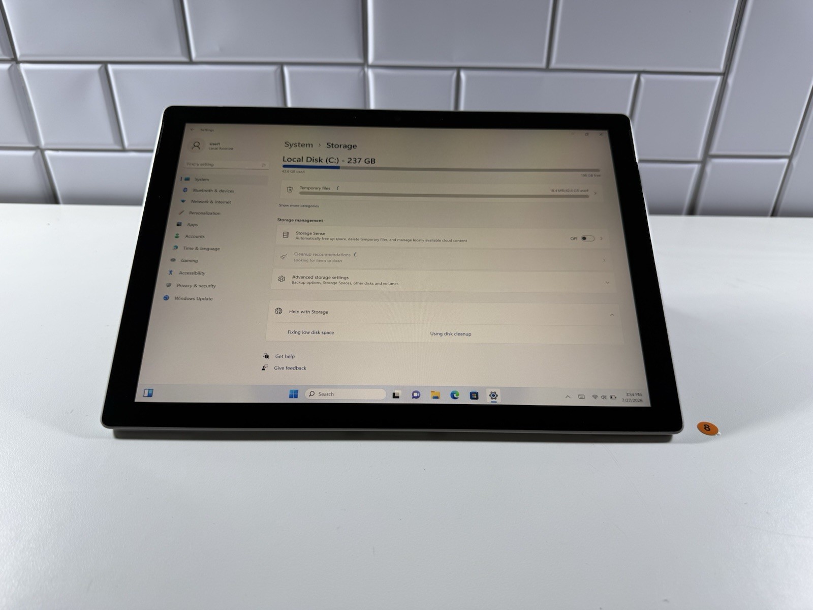 Microsoft Surface Pro 7 plus 1961 Core i5-1135G7 2.4GHz 16GB 256GB Win 11 Pro