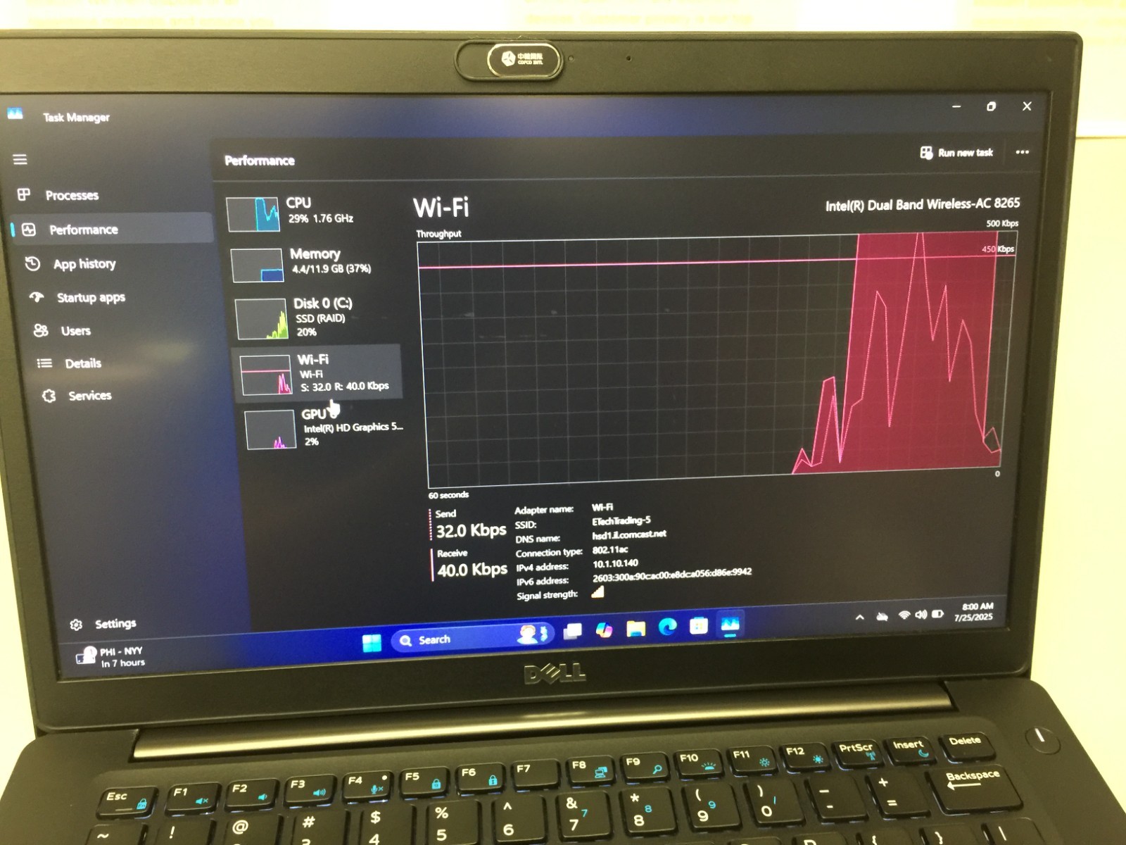 Dell Latitude 7480 14″ 128 GB SSD Core i7 6th Gen 2.60 GHz, 12 GB RAM WIN 11 PRO