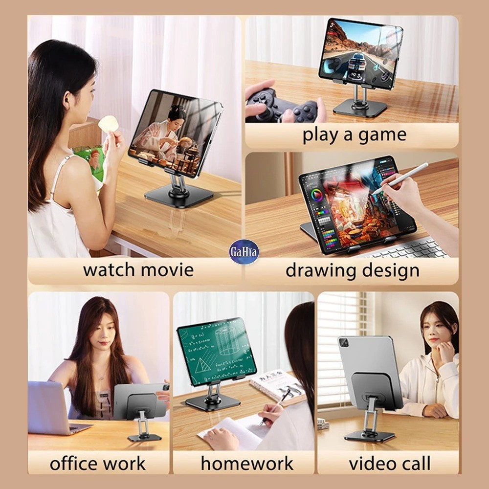 Black Or White Universal Desk Tablet Phone Stand Rotating Foldable Portable