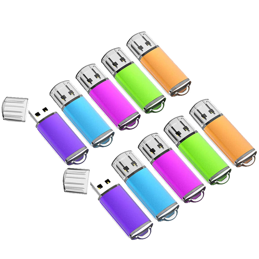 Multicolor 5/10Pcs USB 2.0 2GB 4GB 8GB 16GB 32GB Metal Rectangle USB Flash Drive