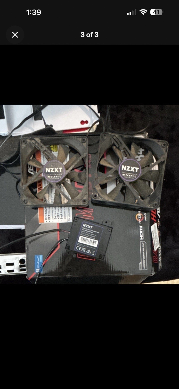 NZXT AER RGB 2 120mm Black RGB PWM Case Fan Fluid Bearing 1500RPM 52CFM