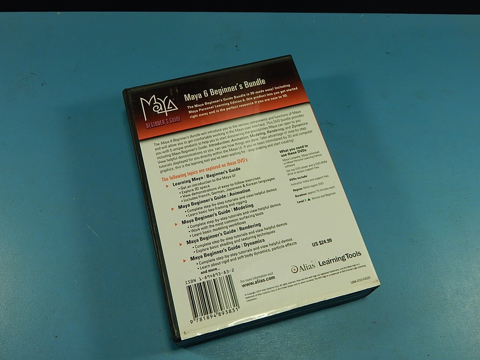 Maya 6 Beginner’s Bundle Guide Alias Learning Tools DVD/CD Data Disc