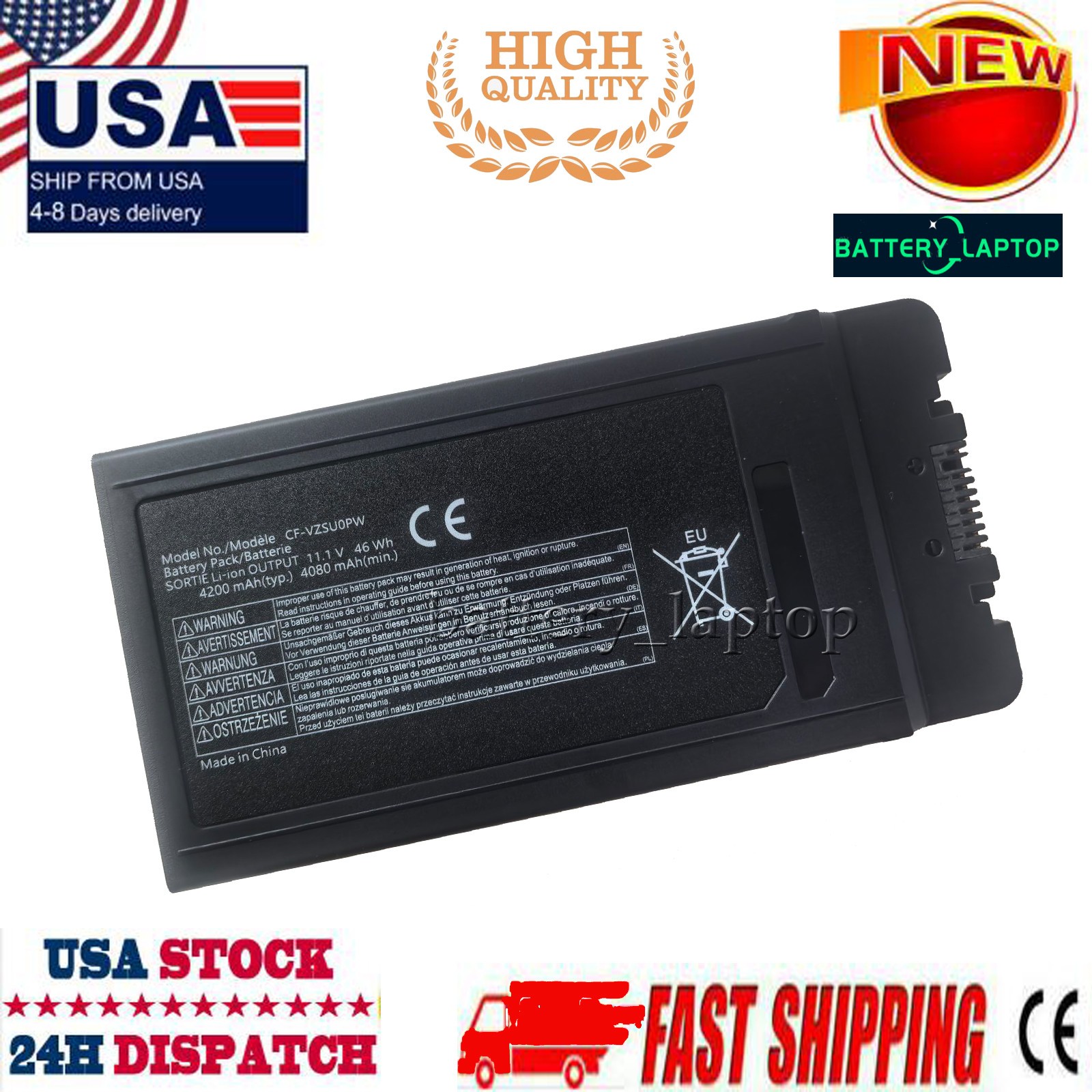 New CF-VZSU0PR Battery For Panasonic CF-54 Toughbook CF-VZSU0LW VZSU0PW VZSU0GW