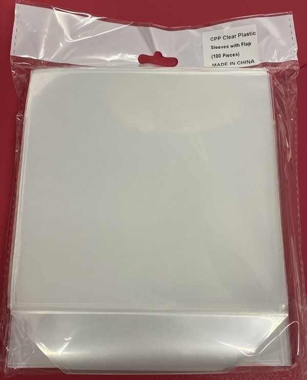 100 CD DVD CPP Clear Plastic Sleeve with Flap 100 Microns