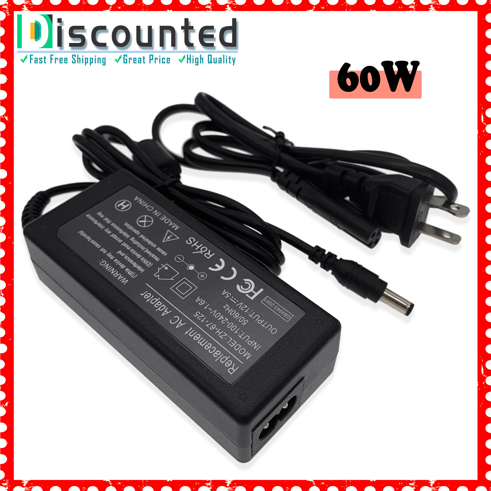 12V AC Adapter For Sirius Radio Boombox SUBX1, SUBX2 Charger Power Supply Cord