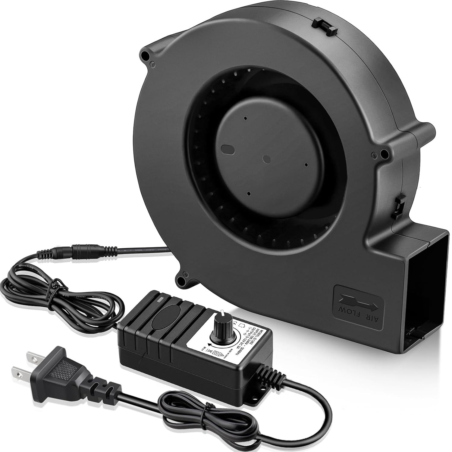 140mm x 40mm Variable Speed Blower Fan, 110V 120V 220V AC Powered 5.5 inch Sq…