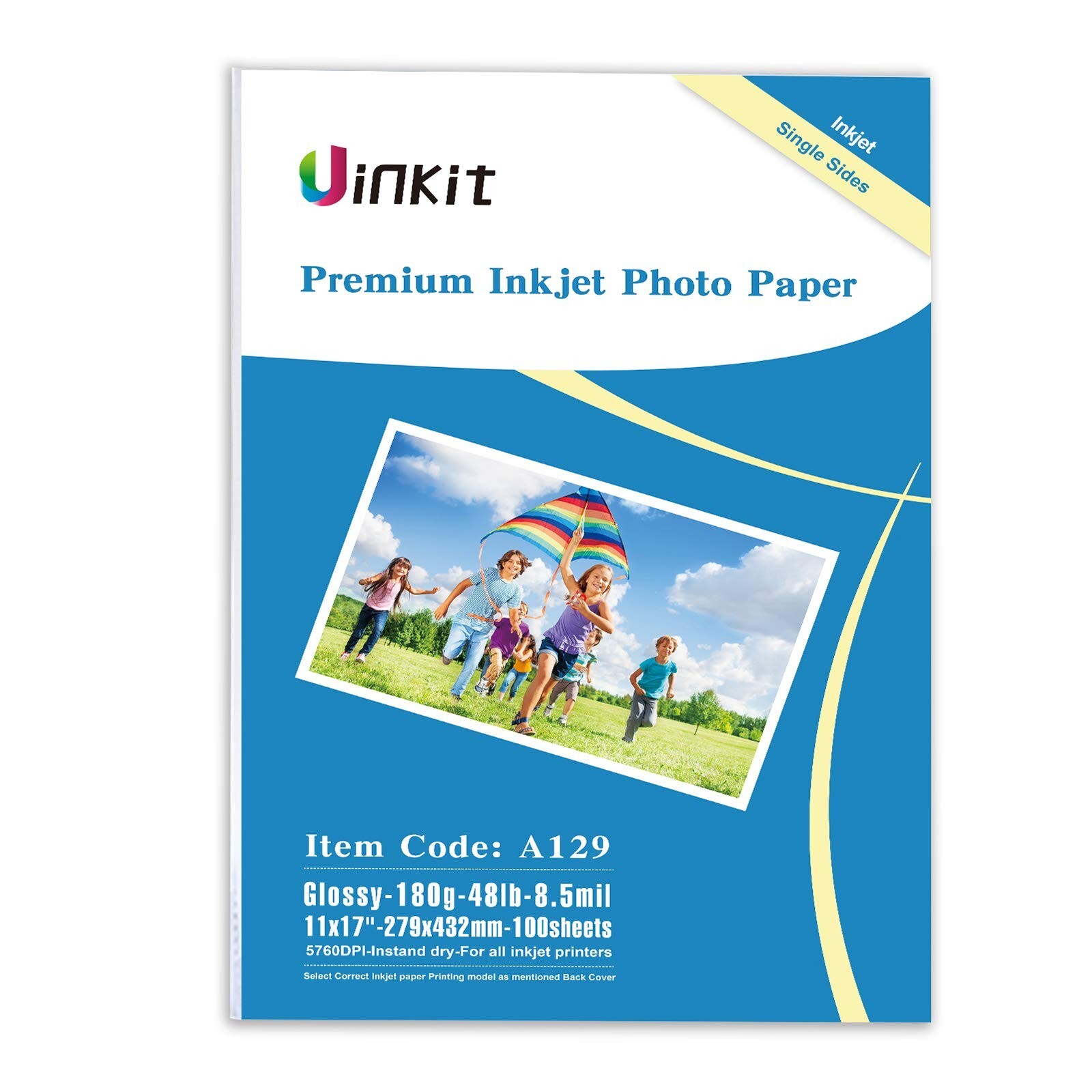 Uinkit 100 Sheets Photo Paper Glossy 11×17 Inkjet 48lb Single Side Print Post…