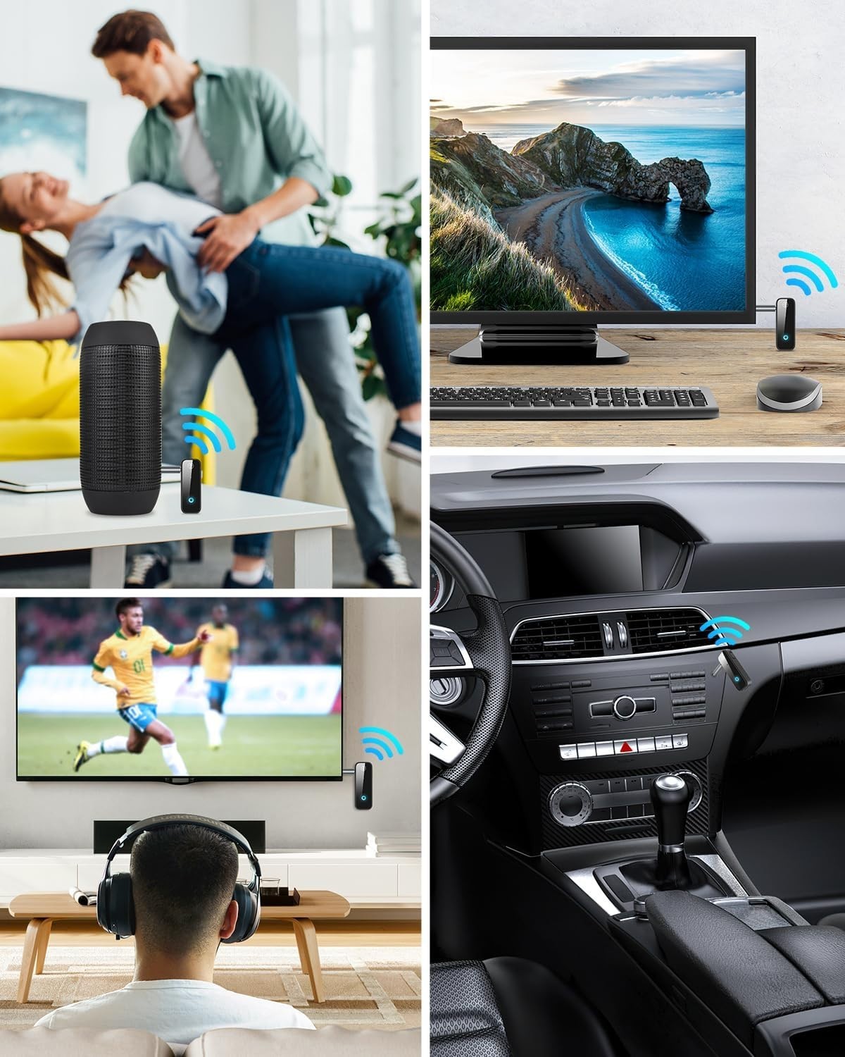 Upgraded Aux Bluetooth 5.4 Adapter for Car, 2 in 1 Bluetooth Receiver Transmi…
