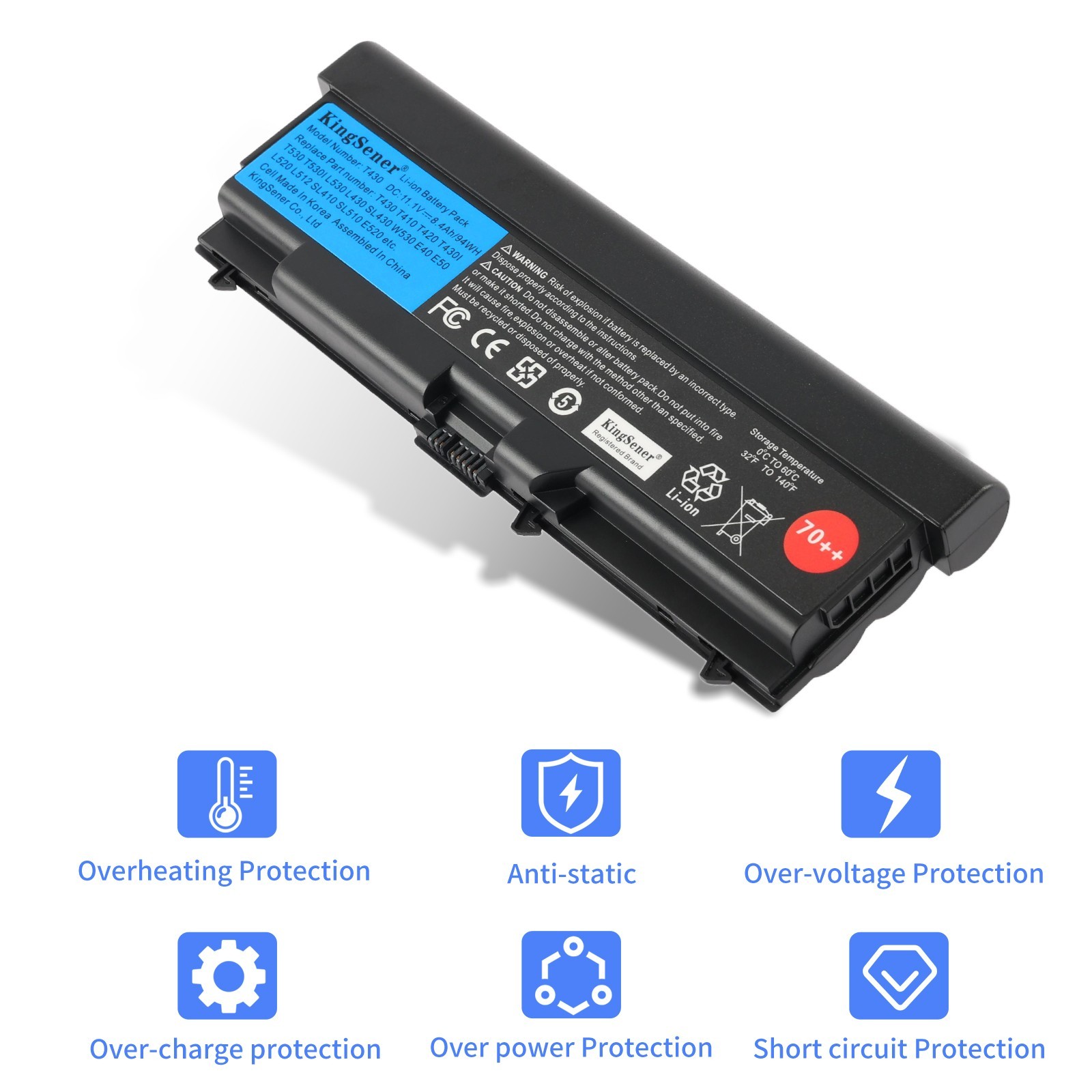 94WH 9Cell T430 Battery For Lenovo ThinkPad T530 L530 L430 W520 45N1005 45N1004