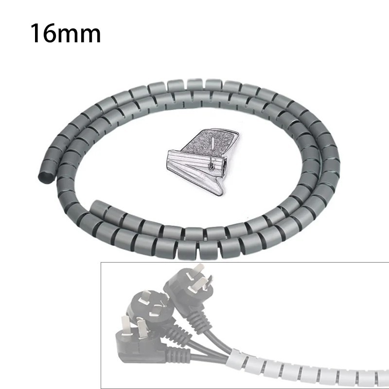 2M Cable Protector Spiral Wrap Wire Organizer Tube for Desk PC Computer Cords