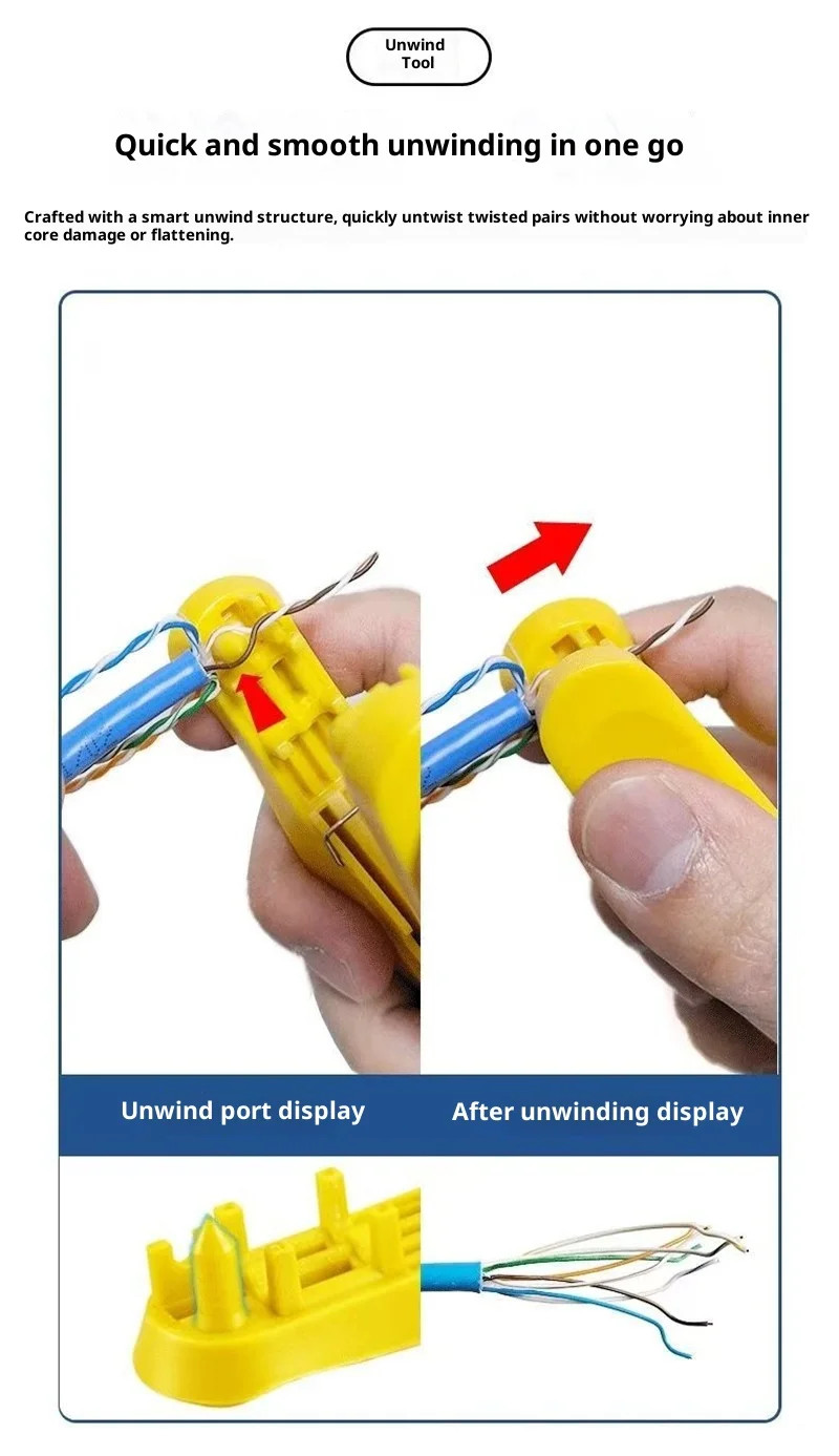 4-In-1 RJ45 Network Cable Tool With Cutting,Stripping,Untangling, And