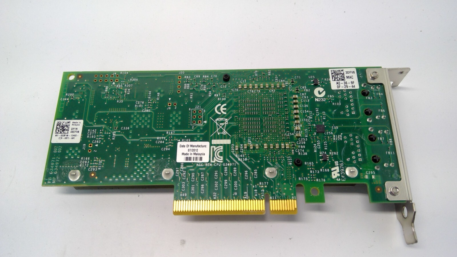 INTEL DELL X540-T2 CONVERGED Dual Port 10Gb Ethernet Network ADAPTER 3DFV8 Low