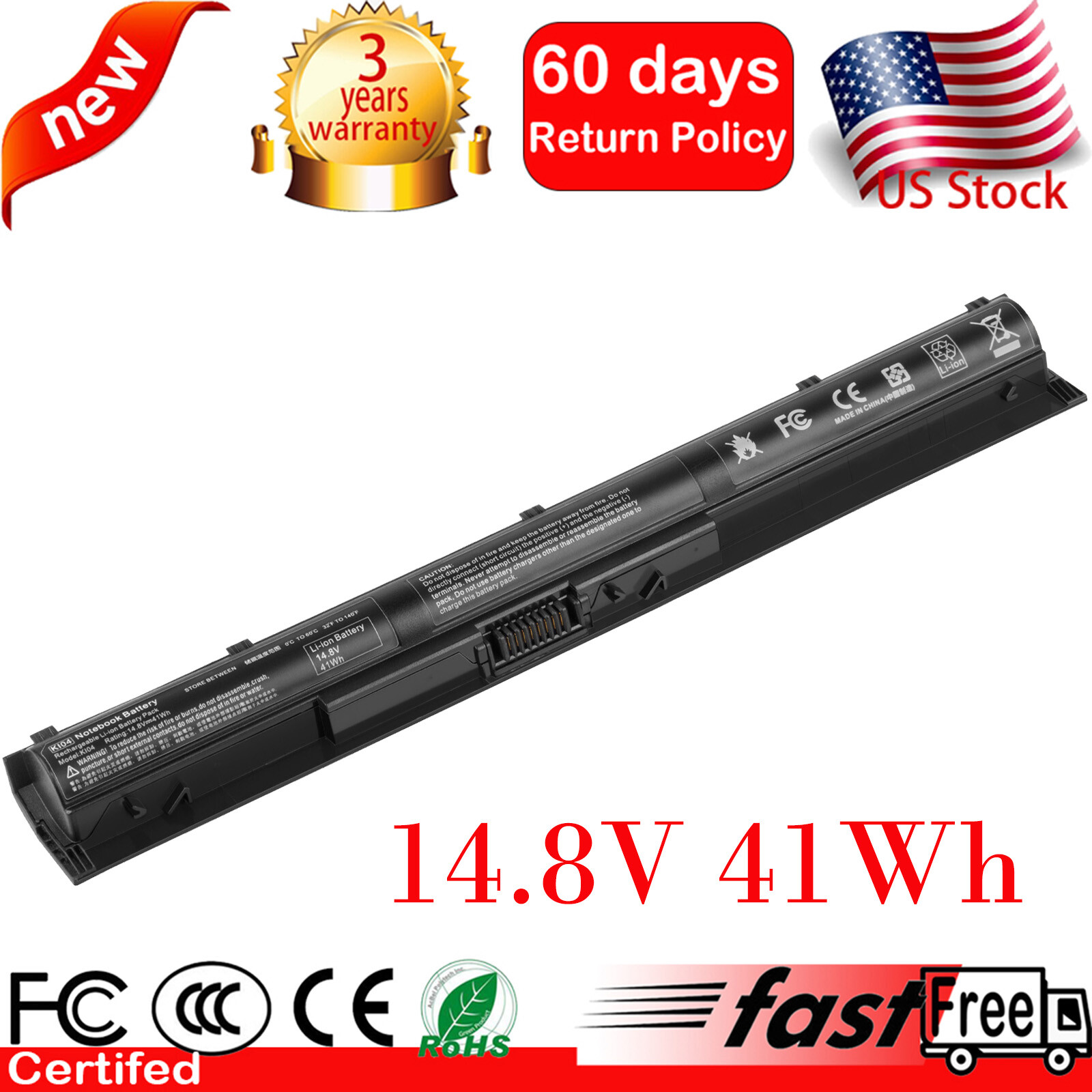 KI04 Battery For HP Pavilion 17-g121wm 17-g122ds 17-g119dx 17-g113dx 17-g102tx