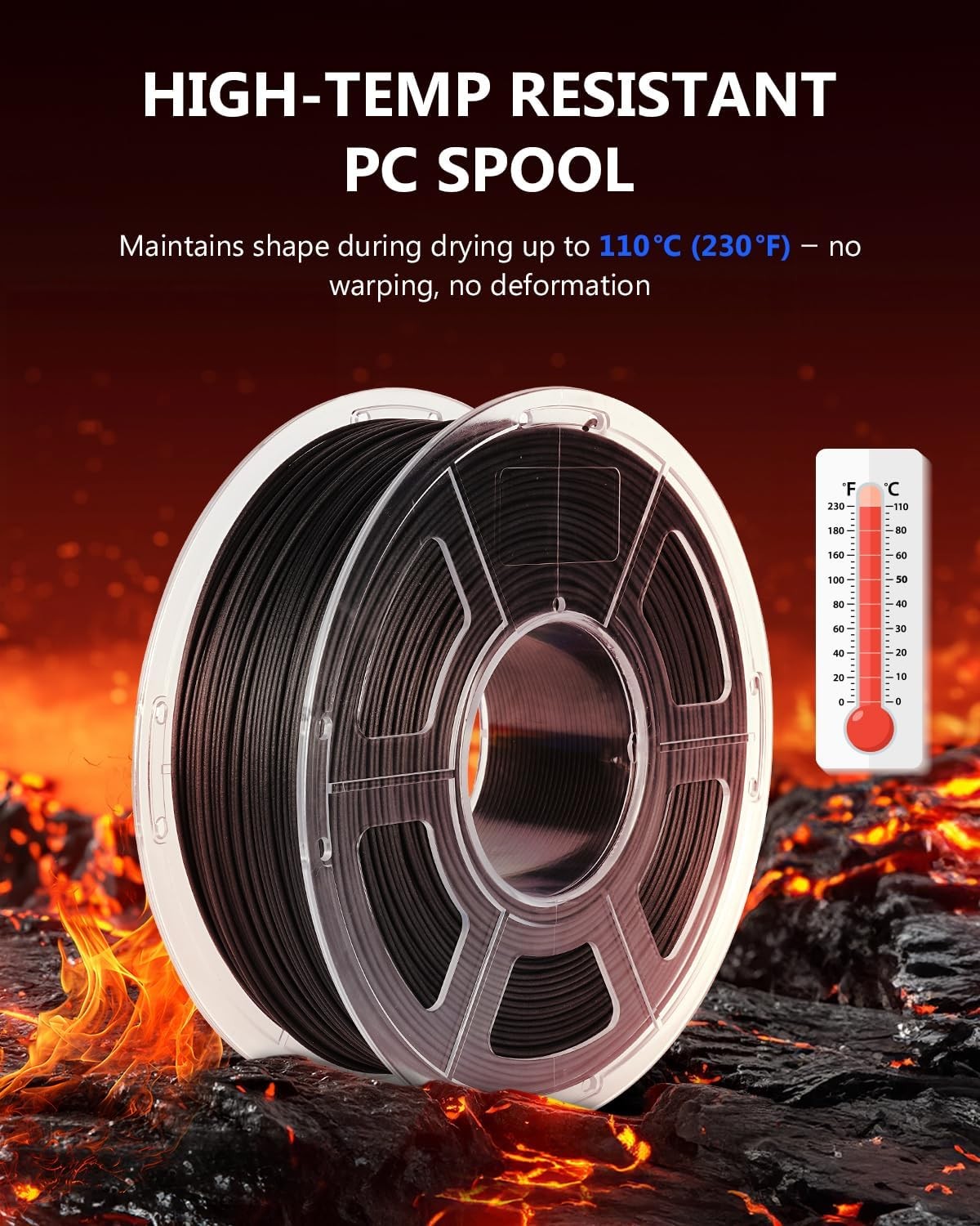 JAYO Black PA6-CF/PA12-CF/PA6-GF 3D Printer Engineering Filament 1.75mm 1KG