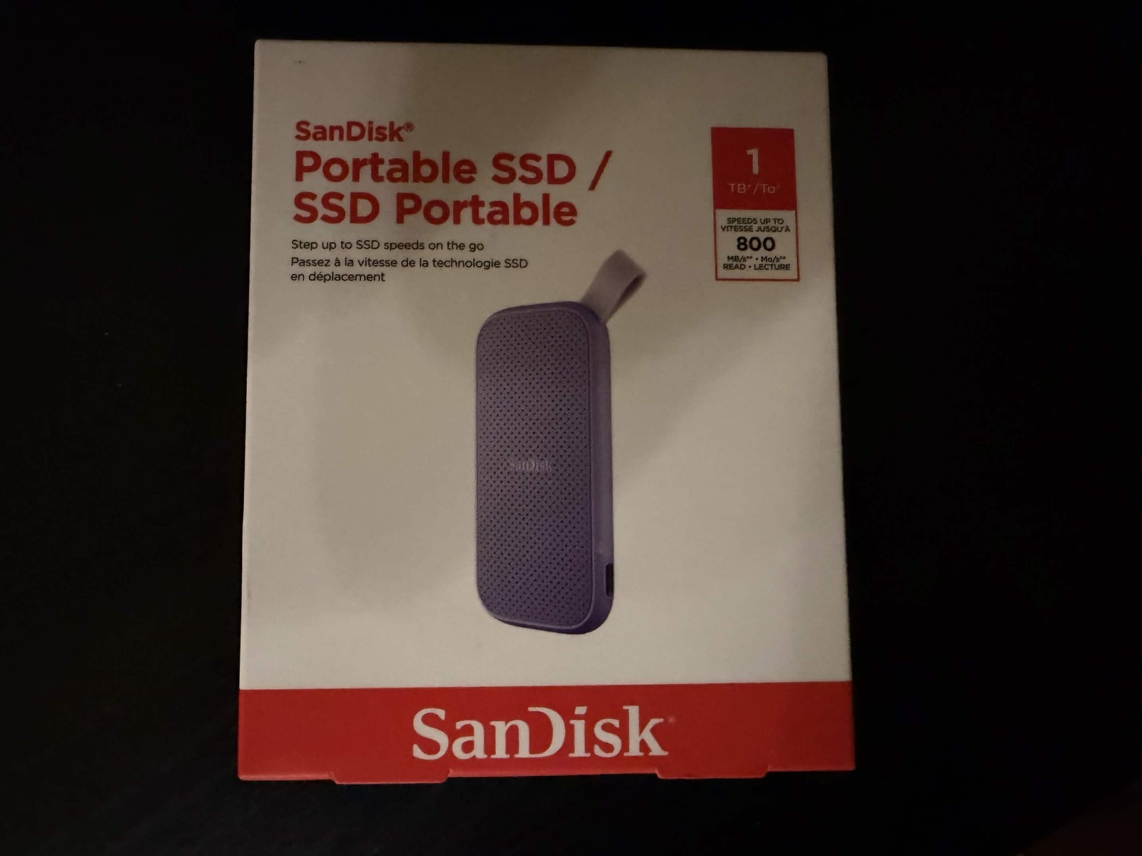 1TB Sandisk Portable SSD – Lavender, Up to 800MB/s, USB-C, USB 3.2 Gen 2