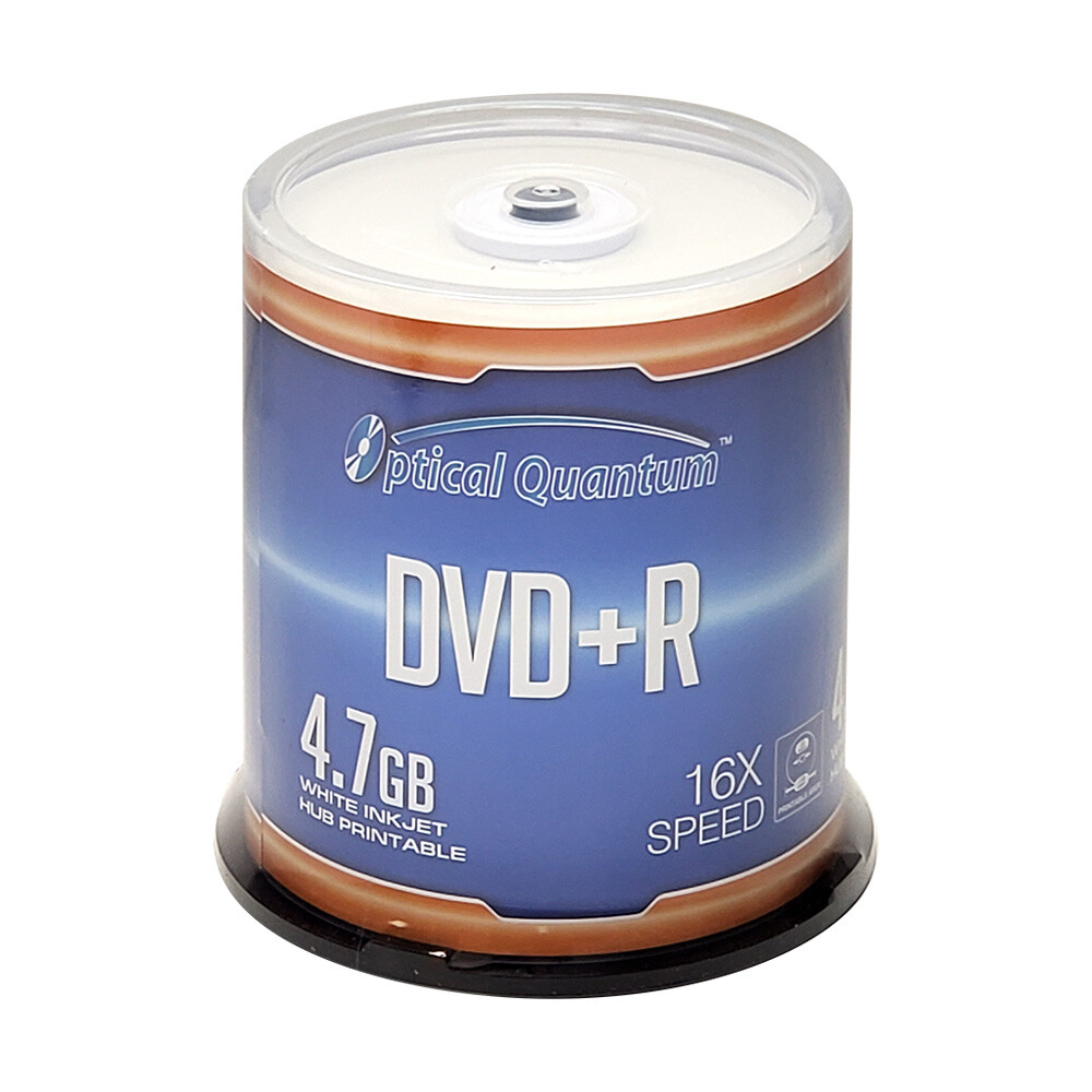 300 Optical Quantum 16X 4.7GB DVD+R White Inkjet Printable Disc OQDPR16WIPH-BX