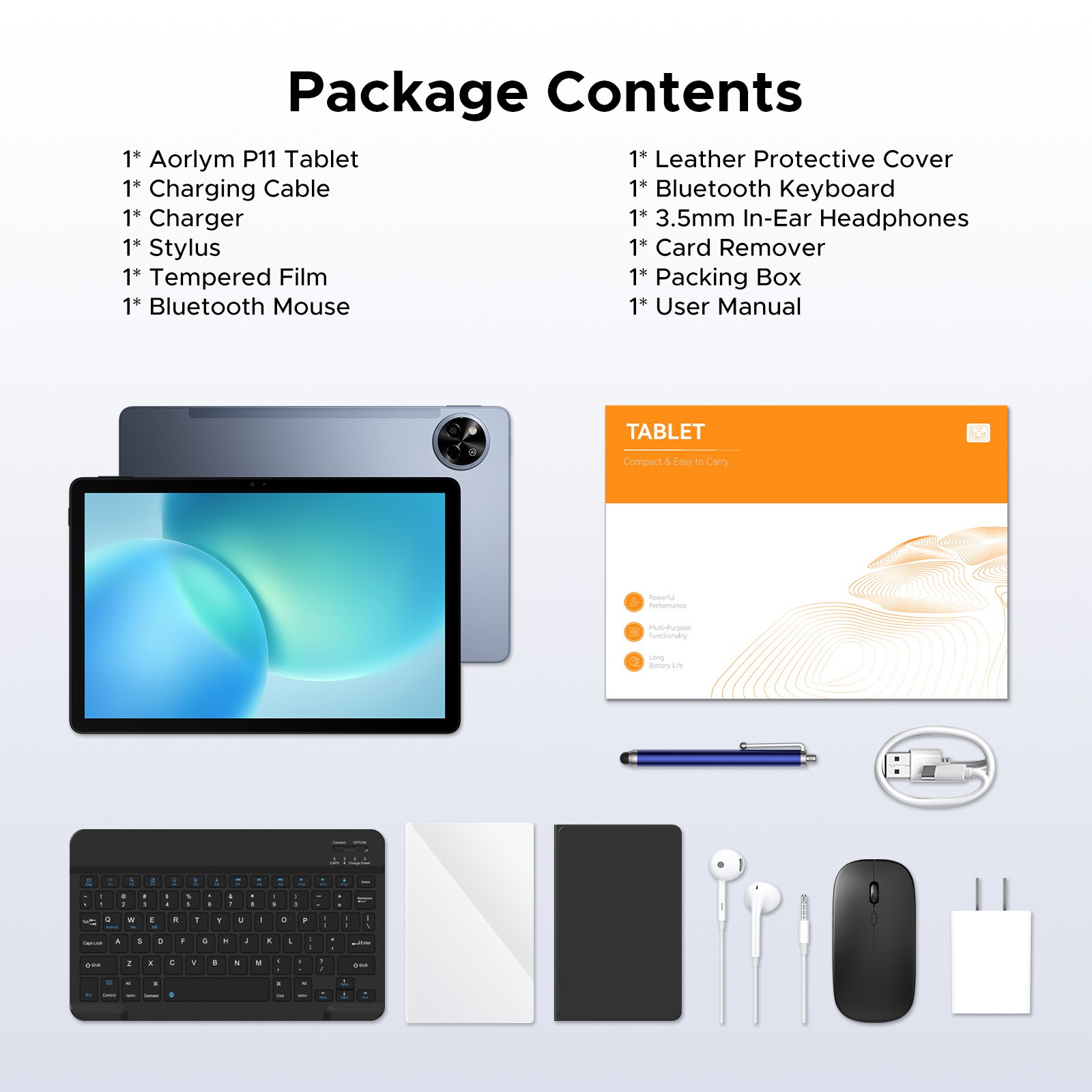 AORLYM P11 Android 16 Tablet 11 Inch 48GB+128GB 8800mAh 5G WiFi Widevine L1 AI