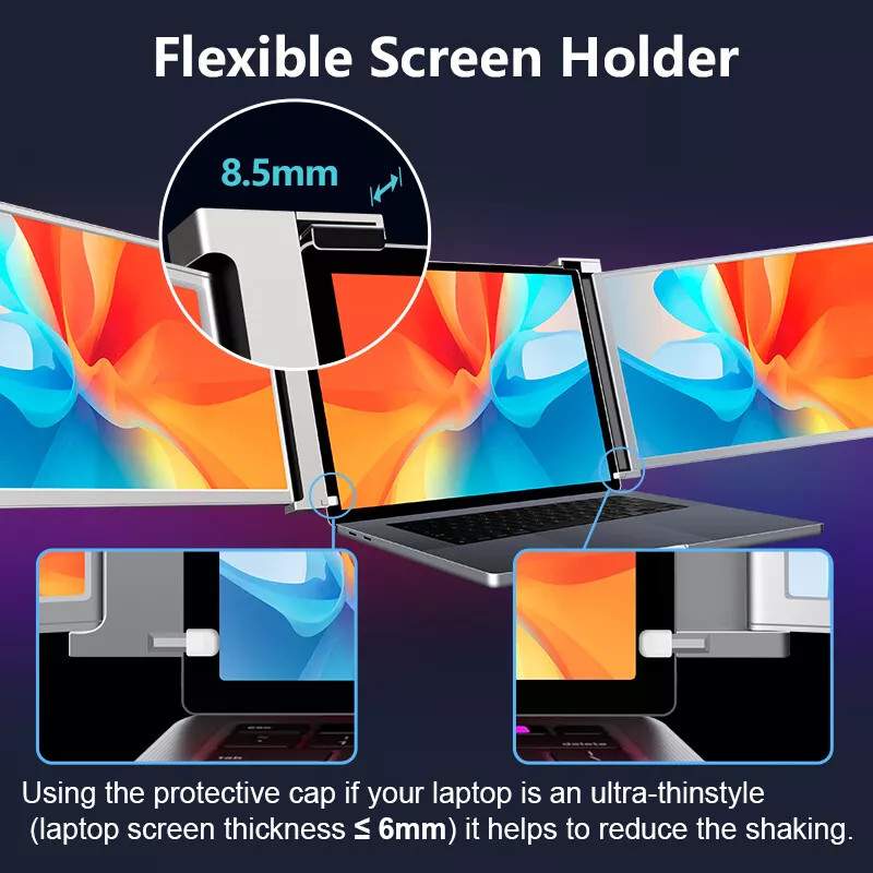 Plug And Play Portable Dual Monitor For Laptop Triple Screen Extender Monitor