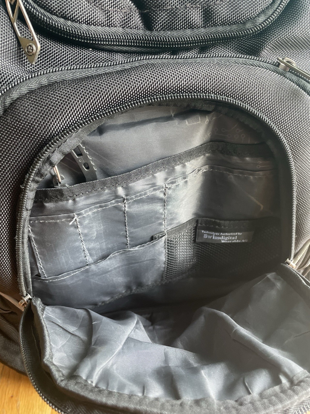 SwissDigital AG Black Backpack Laptop School Travel Book Bag Multiple Pockets