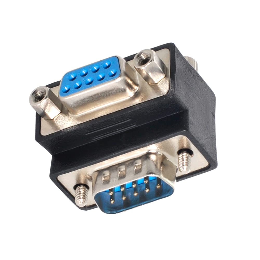 DB9P 90 Degree Down Angled DSub 9Pin RS232 Male To Female Connector