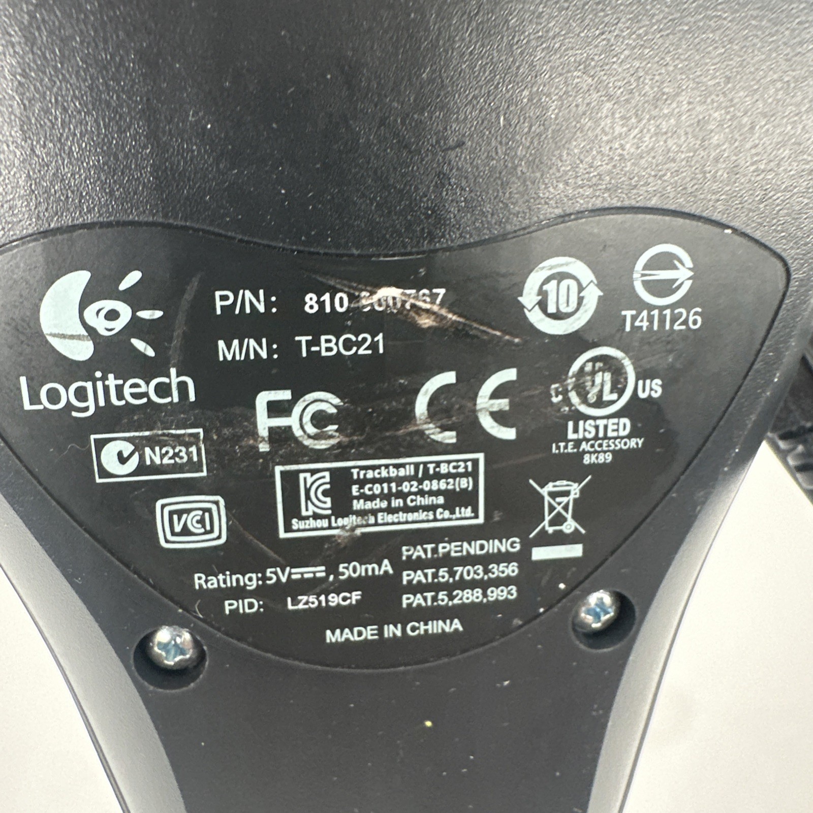 Logitech Trackman Marble Mouse (804377-0000) Trackball/Maus, T-BC21