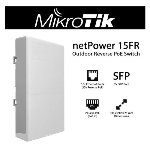 Mikrotik netPower 15FR with 800MHz CPU|256MB RAM |16 x 10/100Mbps Ethernet ports