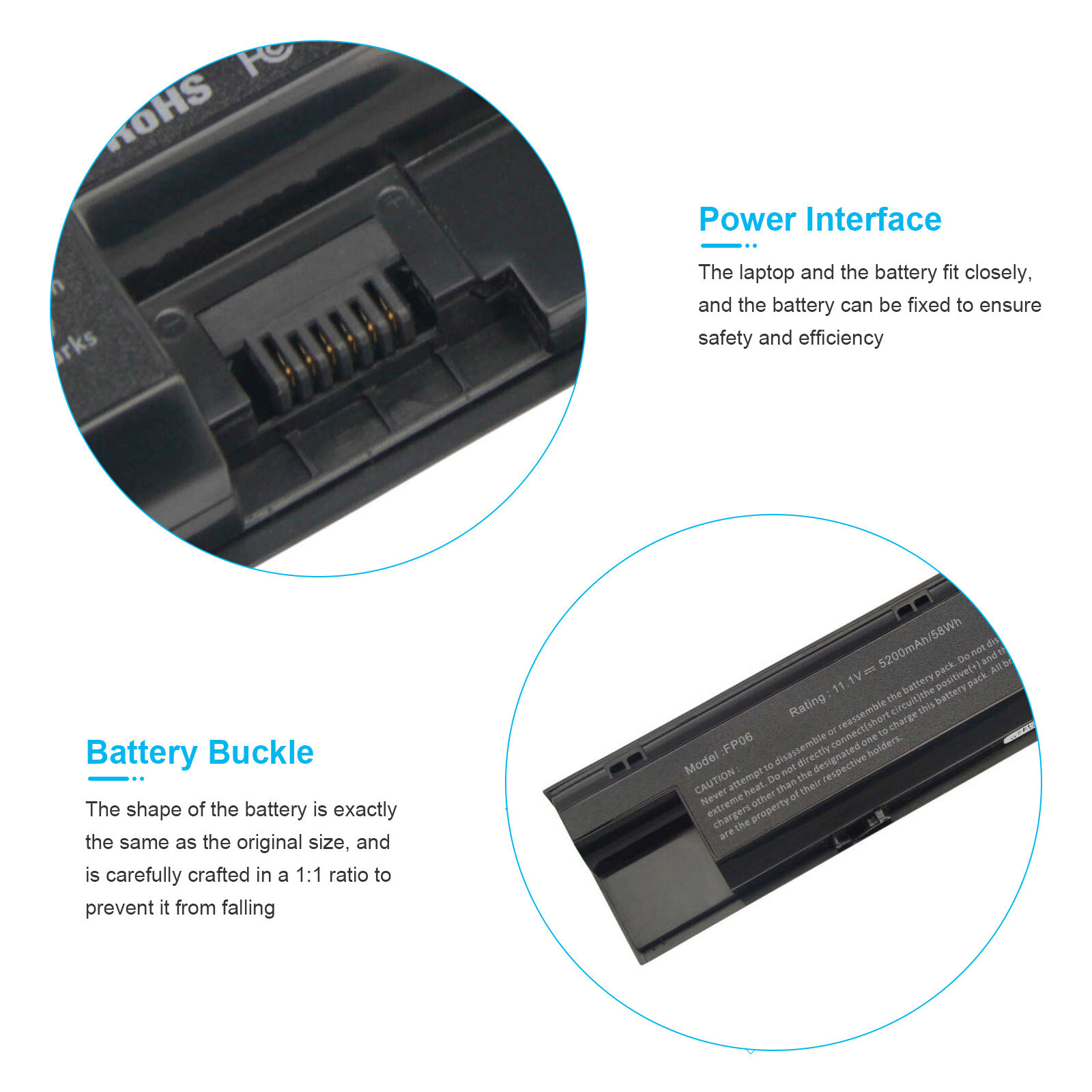 FP06 FP09 Battery for HP ProBook 440 445 450 470 G0 455 G1 708457-001 5200mAh